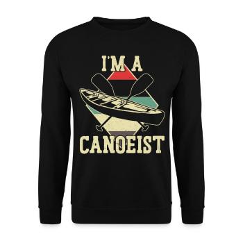 Canoe Canoeing Vintage Retro I'm A - Unisex Pullover - Schwarz - Vorne - Alina (178cm) & Michal (187cm)