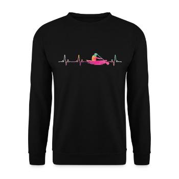 Canoe Canoeing Heartbeat - Unisex Pullover - Schwarz - Vorne - Alina (178cm) & Michal (187cm)