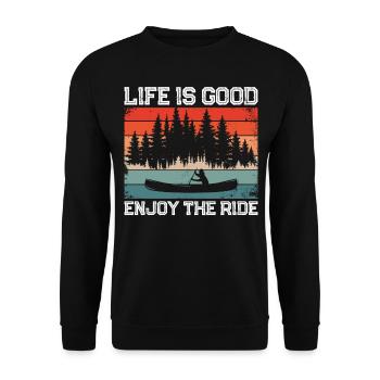 Canoe Canoeing Vintage Retro Life - Unisex Sweatshirt - black - Front - Alina (178cm) & Michal (187cm)