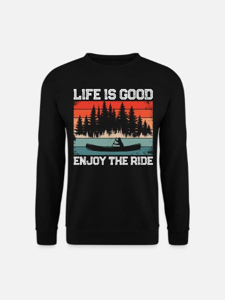 Canoe Canoeing Vintage Retro Life - Unisex Pullover - Schwarz