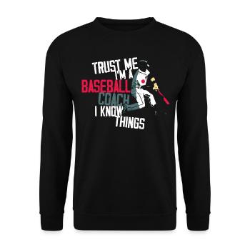 Baseball Fan Coach Vintage Batter - Unisex Sweatshirt - black - Front - Alina (178cm) & Michal (187cm)