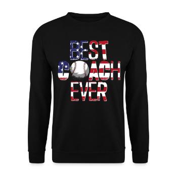 Baseball Fan Coach Vintage - Unisex Pullover - Schwarz - Vorne - Alina (178cm) & Michal (187cm)