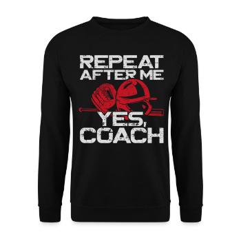 Entraîneur de fans de baseball Vintage Repeat - Sweat-shirt Unisexe - noir - Devant - Alina (178cm) & Michal (187cm)