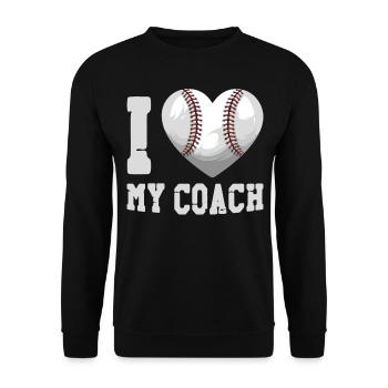 Baseball Fan Heart I Love My Coach - Unisex Sweatshirt - black - Front - Alina (178cm) & Michal (187cm)