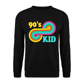 90s Outfit Party 90's MottoParty 1990 - Unisex Sweatshirt - black - Front - Alina (178cm) & Michal (187cm)