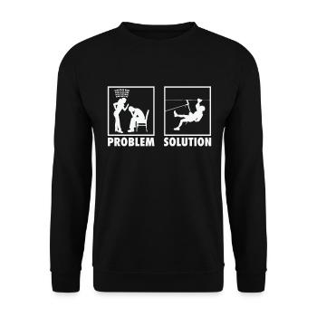 Mountain Climbing Mountain Climbers Statement - Unisex Pullover - Schwarz - Vorne - Alina (178cm) & Michal (187cm)