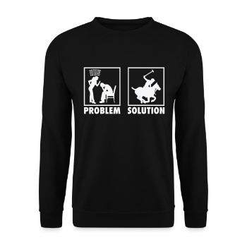 Polo Horseback Game Polo Players Statement - Unisex Pullover - Schwarz - Vorne - Alina (178cm) & Michal (187cm)