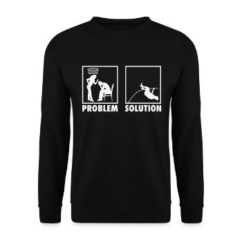 Athletics Athletes Statement Problem Solution. - Unisex Pullover - Schwarz - Vorne - Alina (178cm) & Michal (187cm)