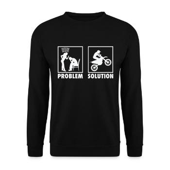 Motocross Motocross Racers Statement Problem - Unisex Pullover - Schwarz - Vorne - Alina (178cm) & Michal (187cm)