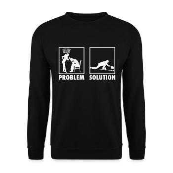 Curling Winter Sports Athletes Statement Problem - Unisex Pullover - Schwarz - Vorne - Alina (178cm) & Michal (187cm)