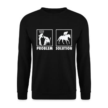 Horse Racing Horse Racers Statement Problem - Unisex Pullover - Schwarz - Vorne - Alina (178cm) & Michal (187cm)