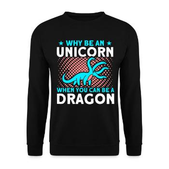 Dragon Dragon Unicorn Unicorn Lovers - Unisex Sweatshirt - black - Front - Alina (178cm) & Michal (187cm)