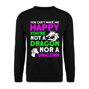 Happy Dragon Unicorn Unicorn Lover - Unisex Sweatshirt - black - Front - Alina (178cm) & Michal (187cm)