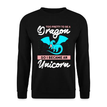 Pretty Dragon Unicorn Unicorn Lover - Unisex Sweatshirt - black - Front - Alina (178cm) & Michal (187cm)
