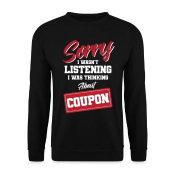 Coupon Shopper Discount Couponer Discount Sale - Unisex Sweatshirt - black - Front - Alina (178cm) & Michal (187cm)