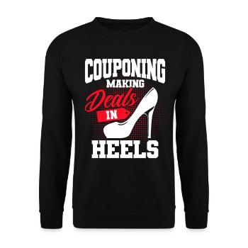 Coupon Shopper Discount Couponer Discount Sale - Unisex Sweatshirt - black - Front - Alina (178cm) & Michal (187cm)