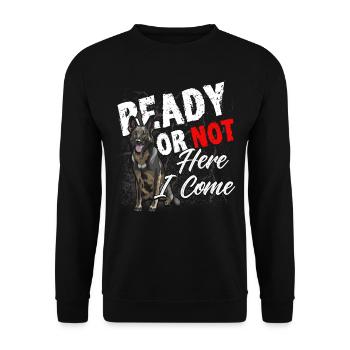 German Shepherd Police Dog Police Dog - Unisex Sweatshirt - black - Front - Alina (178cm) & Michal (187cm)