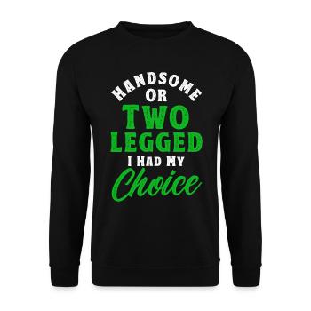Handicap Amputee Amputation Prosthetic Leg - Unisex Sweatshirt - black - Front - Alina (178cm) & Michal (187cm)