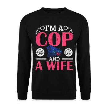 Je suis un policier et une épouse Police Poli - Sweat-shirt Unisexe - noir - Devant - Alina (178cm) & Michal (187cm)