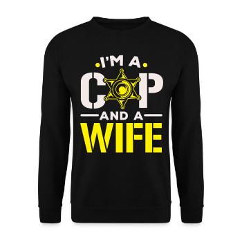 Je suis un policier et une épouse Police Poli - Sweat-shirt Unisexe - noir - Devant - Alina (178cm) & Michal (187cm)