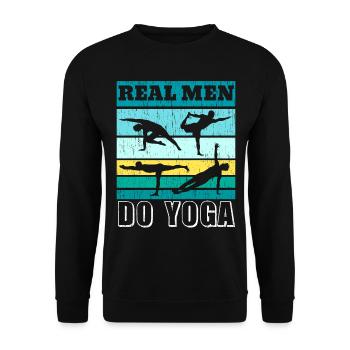 Ich mache Yoga, um den Wahnsinn zu vertreiben Yoga - Unisex Pullover - Schwarz - Vorne - Alina (178cm) & Michal (187cm)