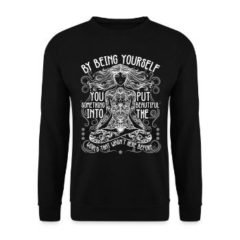 Yoga Bringt Klarheit ins Leben Verwirrung Meditati - Unisex Pullover - Schwarz - Vorne - Alina (178cm) & Michal (187cm)