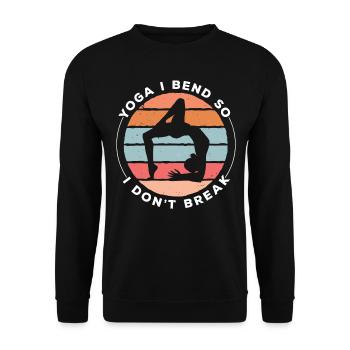 Einatmen Ausatmen Yoga Meditation Fitness Übung - Unisex Pullover - Schwarz - Vorne - Alina (178cm) & Michal (187cm)
