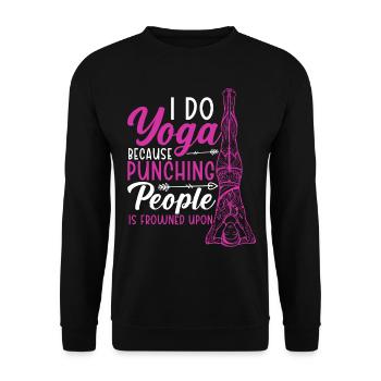 Yoga Lovers Meditation Fitness Exercise Meditate - Unisex Sweatshirt - black - Front - Alina (178cm) & Michal (187cm)