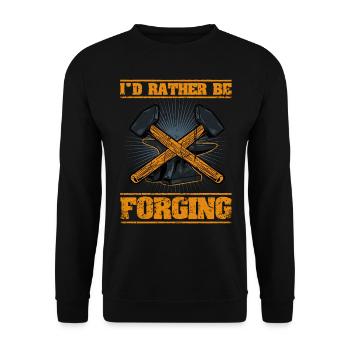 I'd Rather Be Forging Anvil Blacksmith - Unisex Sweatshirt - black - Front - Alina (178cm) & Michal (187cm)