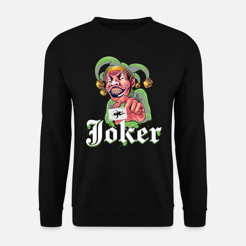 Joker avec carte à jouer - Sweat-shirt Unisexe - noir