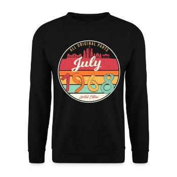 1968 Juli Retro - Unisex Pullover - Schwarz - Vorne - Alina (178cm) & Michal (187cm)