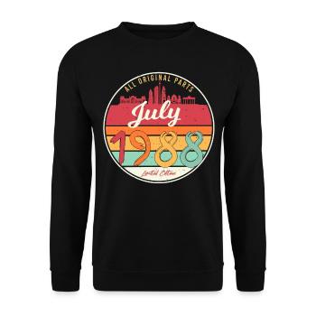 Born in July 1988 - Unisex Sweatshirt - black - Front - Alina (178cm) & Michal (187cm)