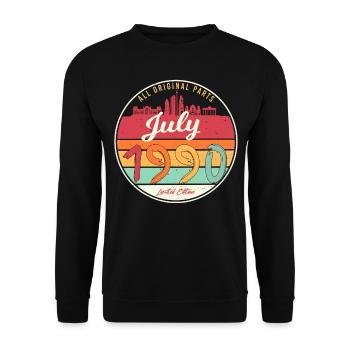 Geboren Im Juli 1990 - Unisex Pullover - Schwarz - Vorne - Alina (178cm) & Michal (187cm)
