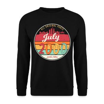 Month of birth July 2000 - Unisex Sweatshirt - black - Front - Alina (178cm) & Michal (187cm)