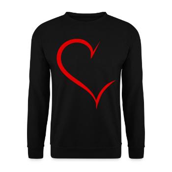 Cool Demi-cœur rouge - Sweat-shirt Unisexe - noir - Devant - Alina (178cm) & Michal (187cm)