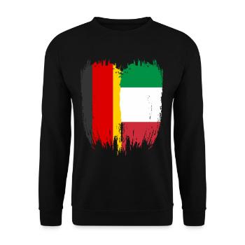 Germany Flag Italy - Unisex Sweatshirt - black - Front - Alina (178cm) & Michal (187cm)