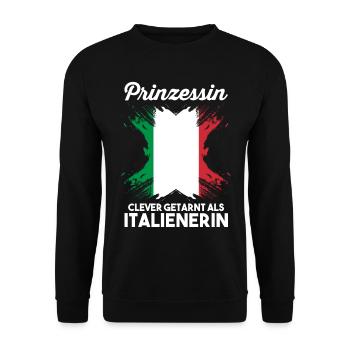 Prinzessin Italia Italiener Italienisches Italien - Unisex Pullover - Schwarz - Vorne - Alina (178cm) & Michal (187cm)