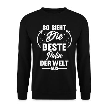 Polska Polen Polin Polnisches - Unisex Pullover - Schwarz - Vorne - Alina (178cm) & Michal (187cm)