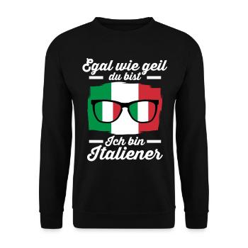 Italia Italiener Italienisches Italien - Unisex Pullover - Schwarz - Vorne - Alina (178cm) & Michal (187cm)