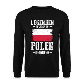 Polska Polen Pole Polnisches - Unisex Pullover - Schwarz - Vorne - Alina (178cm) & Michal (187cm)