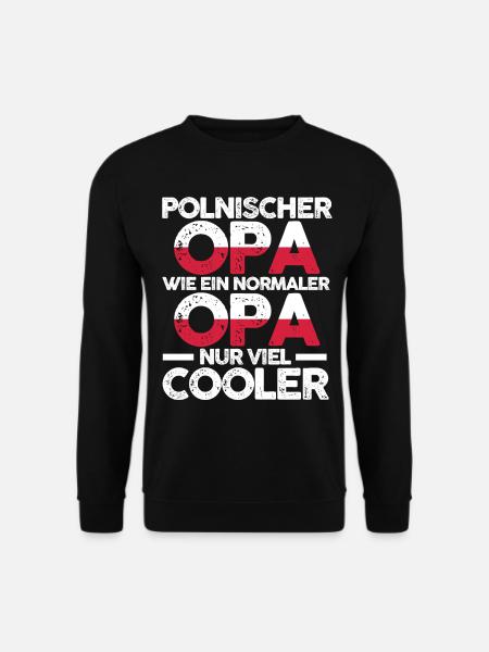 Polska Polenischer Opa Pole Polen - Unisex Pullover - Schwarz