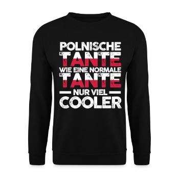 Polska Polin Tante Polen - Unisex Pullover - Schwarz - Vorne - Alina (178cm) & Michal (187cm)