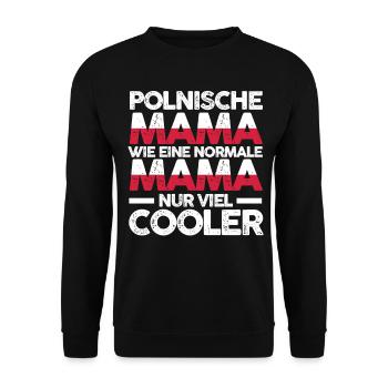 Polin Polenische Mama Polen Mutter Polska - Unisex Pullover - Schwarz - Vorne - Alina (178cm) & Michal (187cm)