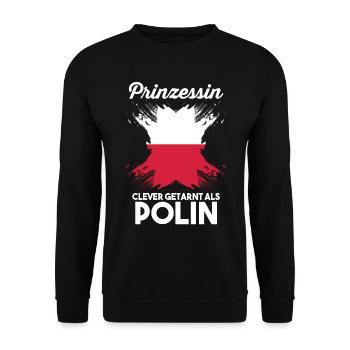 Prinzessin Polska Pole Polnisches Polen - Unisex Pullover - Schwarz - Vorne - Alina (178cm) & Michal (187cm)