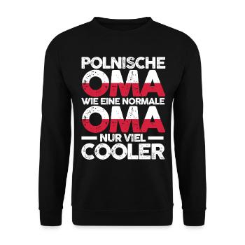 Polska Polin Polenische Oma Polen - Unisex Pullover - Schwarz - Vorne - Alina (178cm) & Michal (187cm)