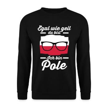 Polska Pole Polnisches Polen - Unisex Pullover - Schwarz - Vorne - Alina (178cm) & Michal (187cm)