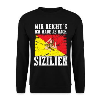 Sicilia Sizilien Sizilianer - Unisex Pullover - Schwarz - Vorne - Alina (178cm) & Michal (187cm)