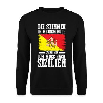 Sicilia Sizilien Sizilianer Sizilianisches - Unisex Pullover - Schwarz - Vorne - Alina (178cm) & Michal (187cm)