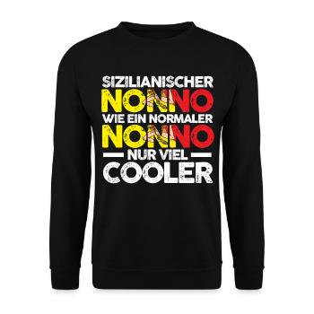 Sicilia Nonno Sizilienischer Opa Sizilianer Sizili - Unisex Pullover - Schwarz - Vorne - Alina (178cm) & Michal (187cm)