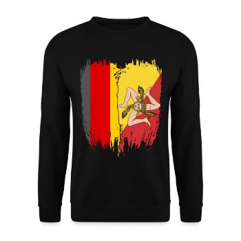 Germany Flag Sicily - Unisex Sweatshirt - black - Front - Alina (178cm) & Michal (187cm)